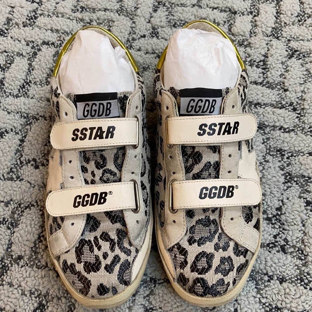 Golden Goose leopard print and gold size 37/ womens 7
